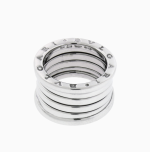 Bvlgari B.Zero1 5 Band Ring In 18K White Gold Size US 5.5 – Italy 50